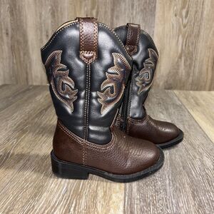 Austin Trading Co Kids Infant Youth US Size 6 Brown Black Western Style Boots